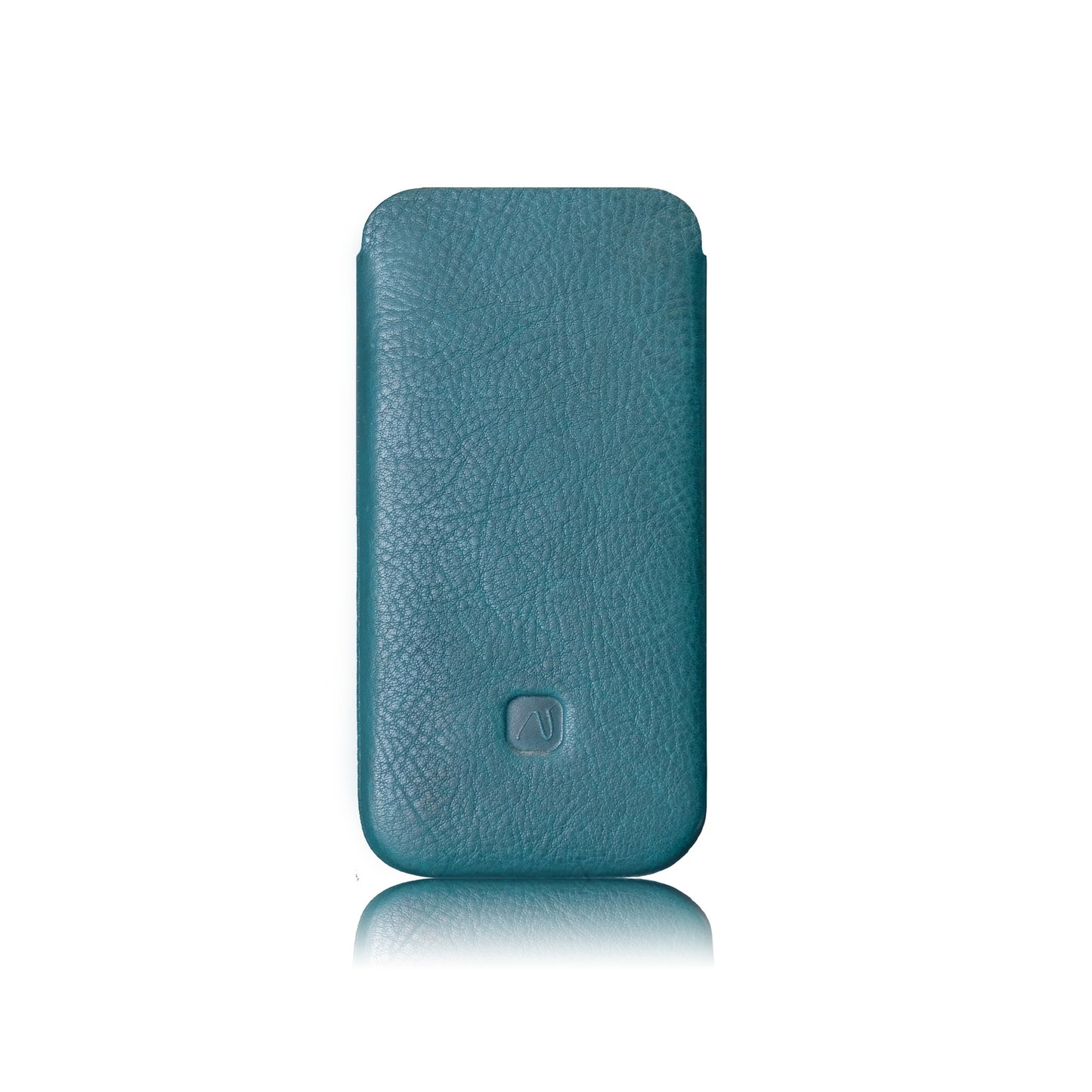 Slim iPhone Sleeve aus petrolfarbenem Leder