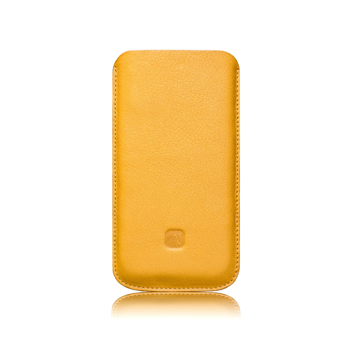 iPhone Sleeve aus Leder gelb