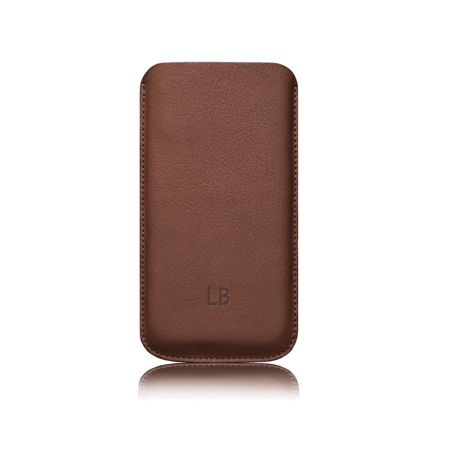 Handy Sleeve aus Leder NUSSBRAUN