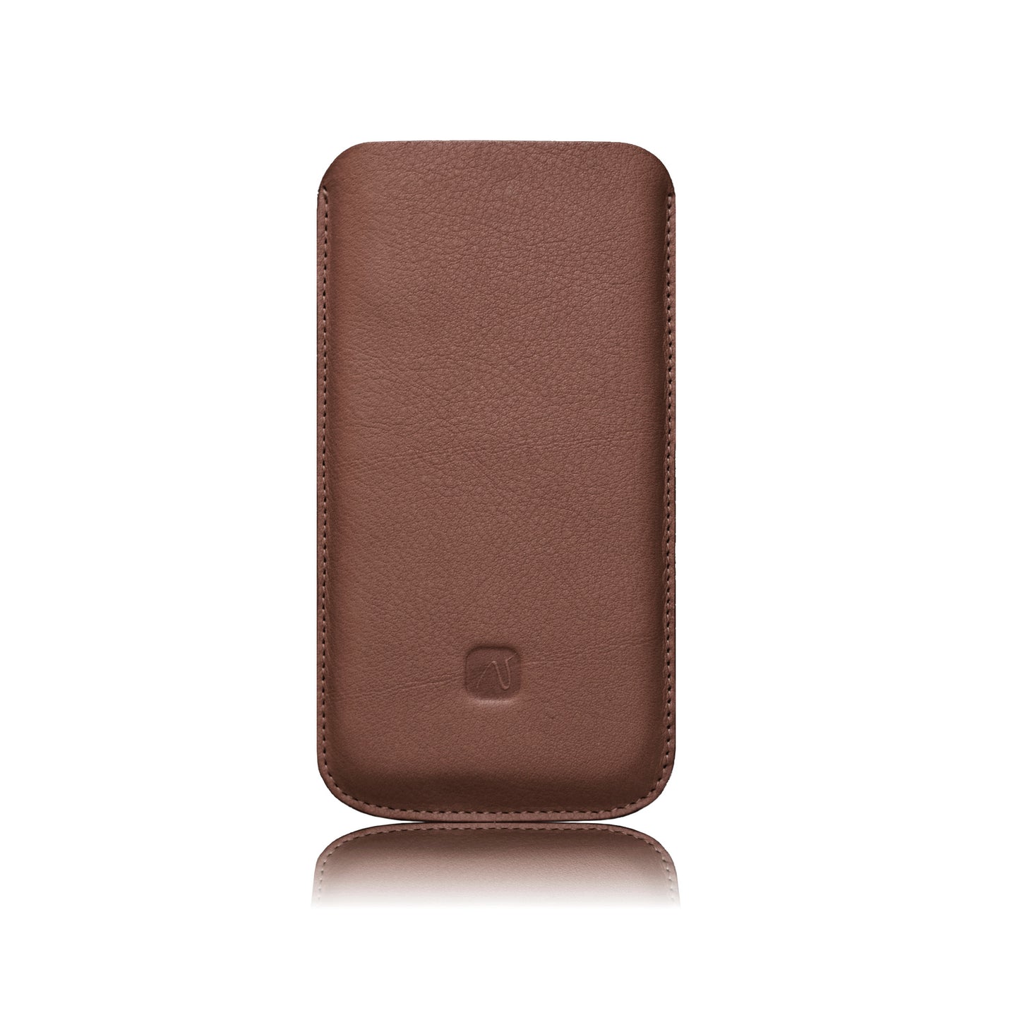 Handy Sleeve aus Leder NUSSBRAUN