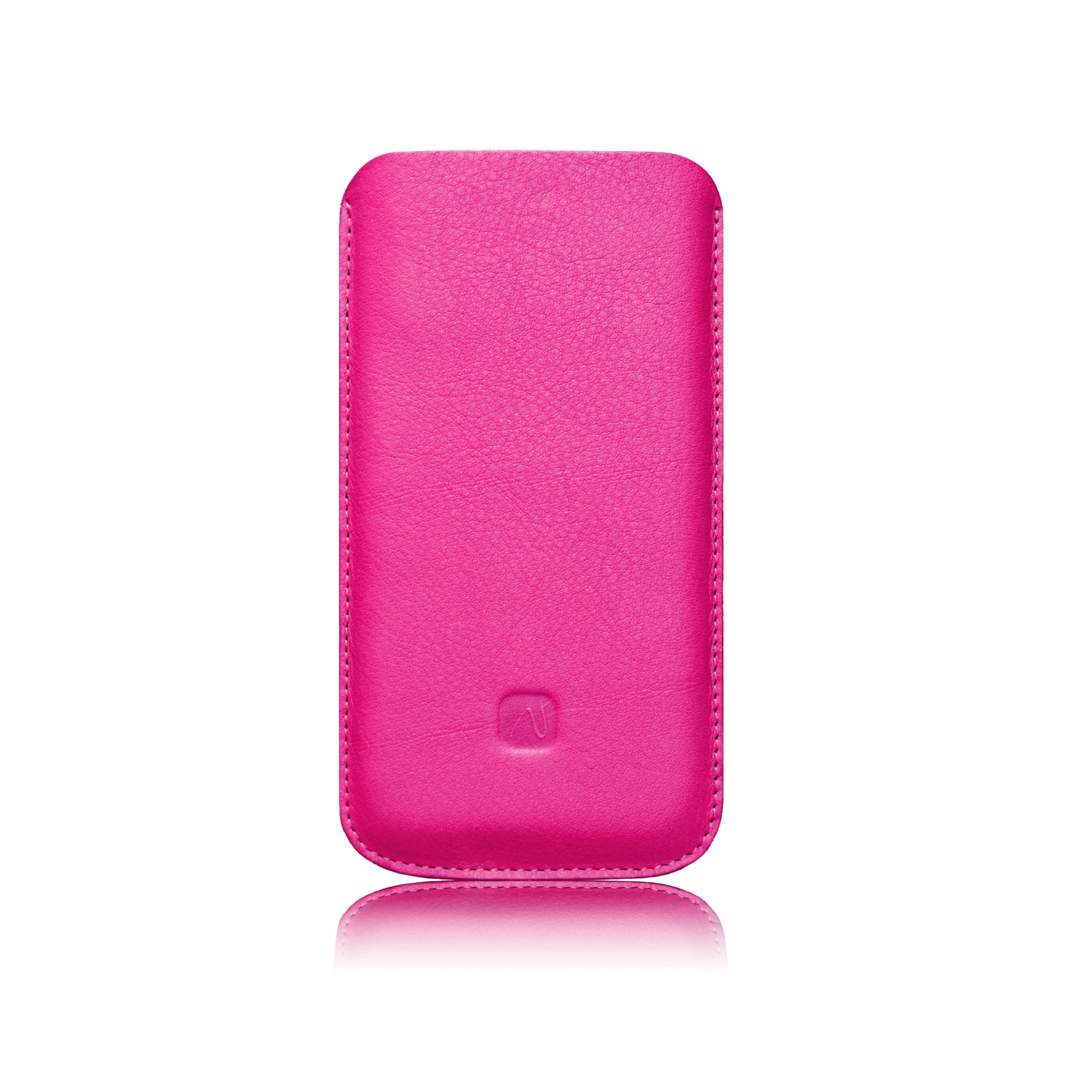 Handy Sleeve aus Leder in Neonpink