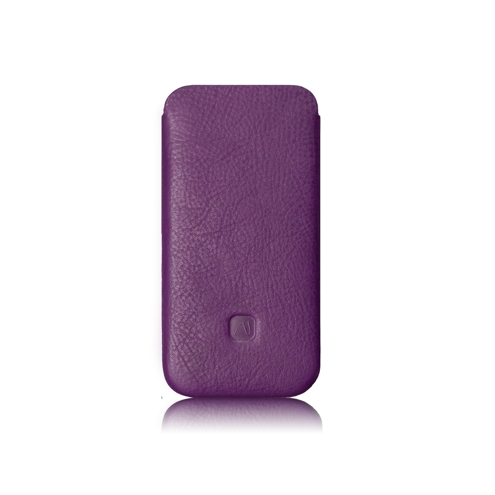 Slim iPhone Sleeve aus lila Leder