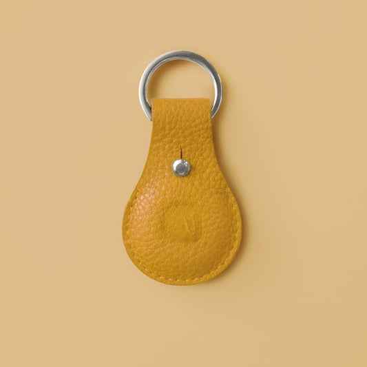 Airtaganhänger aus gelbem Leder mit Schlüsselring