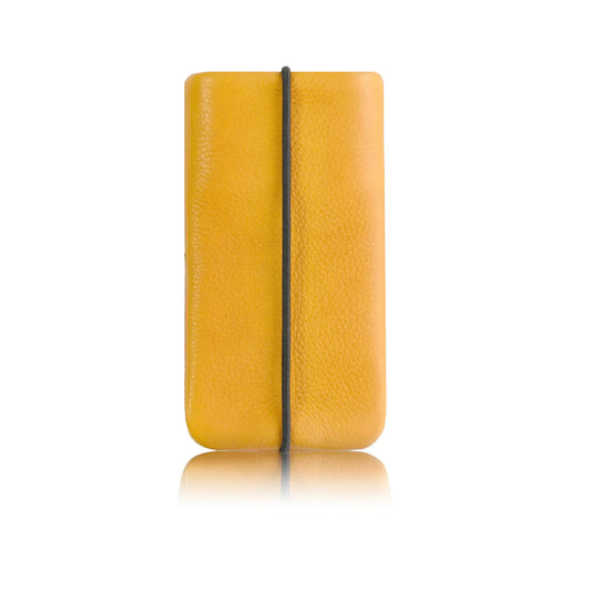 Lederhülle aus gelbem Rindsleder für iPhones