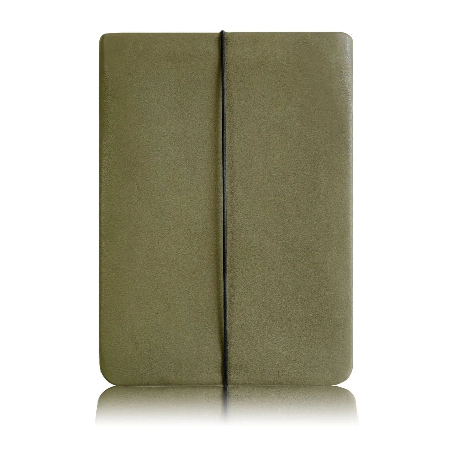 olivgrüne Lederhülle für Notebooks von Vandebag